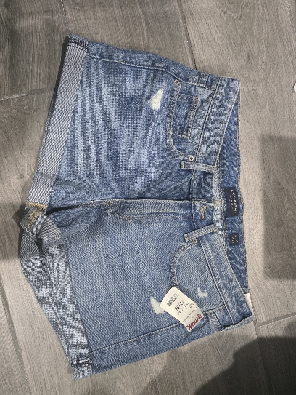 Lucky Brand Light Blue Denim Rolled-Hem Shorts